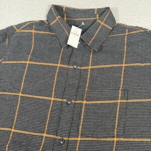 Gap Shirt Mens Small Gray Button Up Flannel Long Sleeve Cotton Casual New